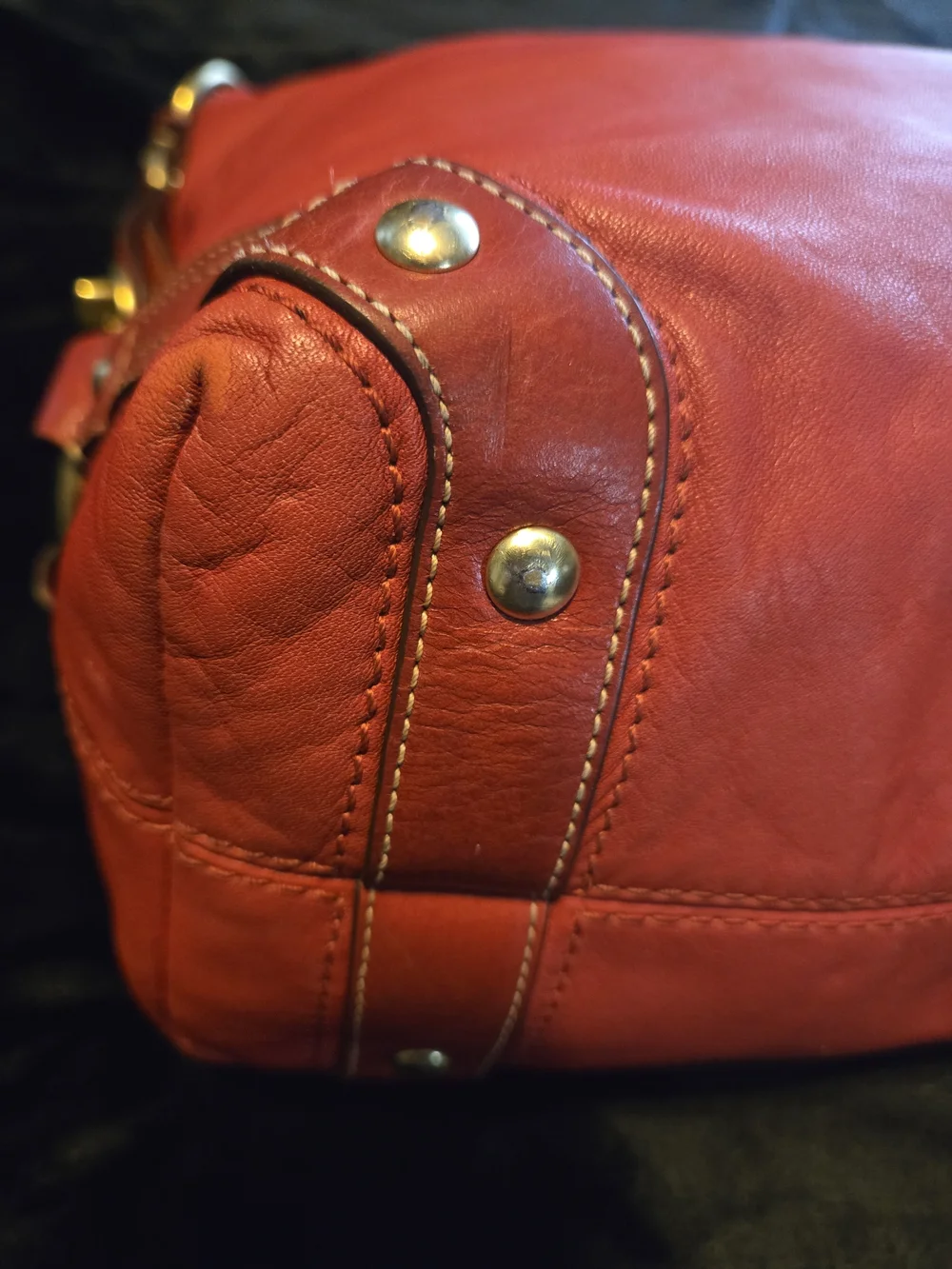 Coach Carly Large Hobo 10616 Red Nappa Leather Y2K Cherry Brass Rare 14